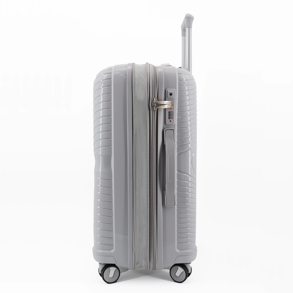 Set 3 trolley grande - medio - cabina-cabina espadibile grigio chiaro NPLE Linea SOLID