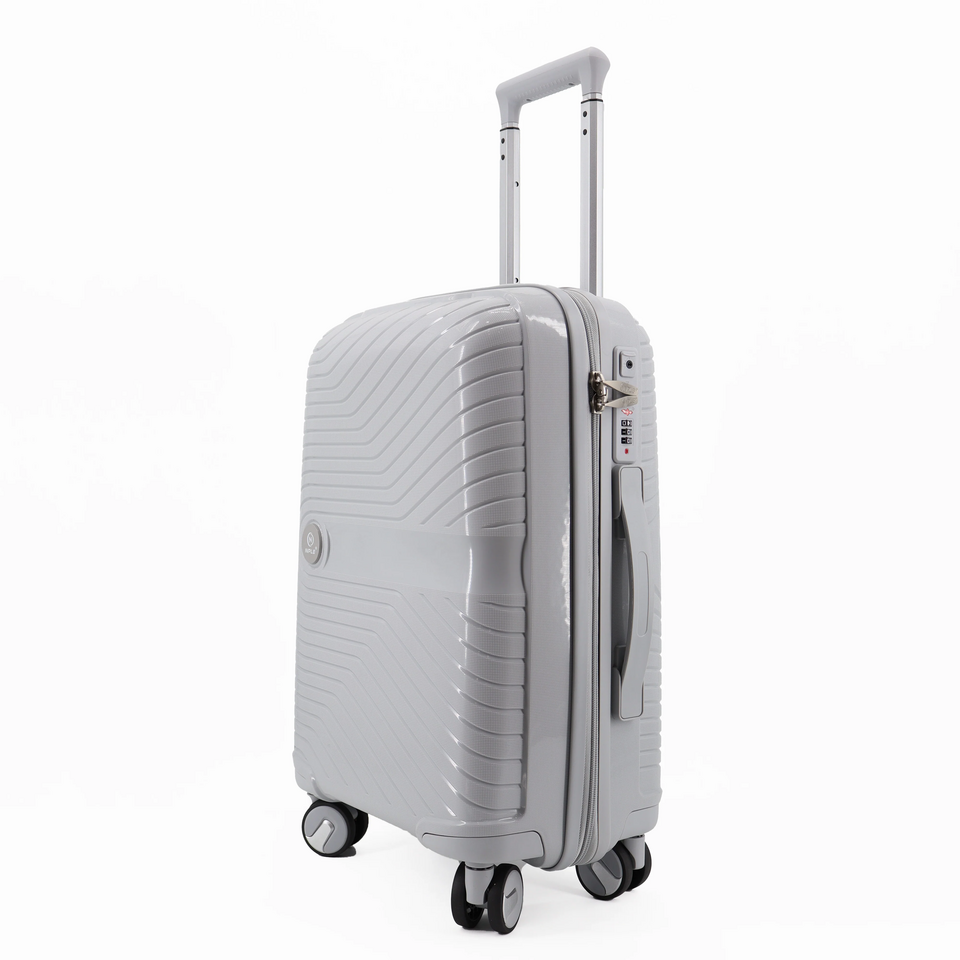 Set 3 trolley grande - medio - cabina-cabina espadibile grigio chiaro NPLE Linea SOLID