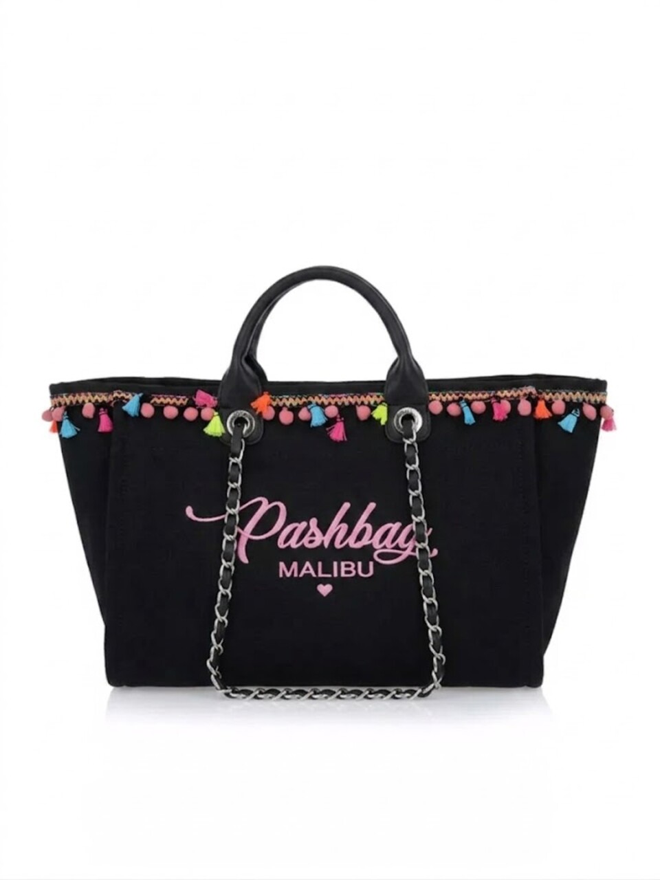 BORSA SHOPPER TESSUTO CANVAS  NERA PASHBAG LINEA BEACH