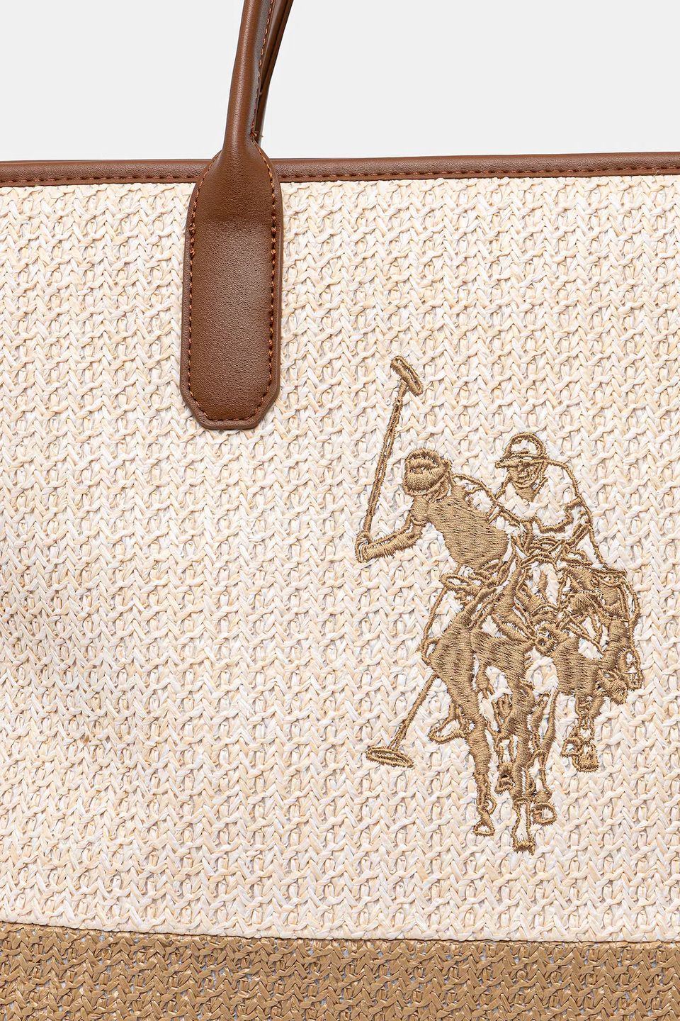 BORSA SHOPPER  INTRECCIATA RAFIA BEU2P8695WP U.S. POLO ASSN. LINEA POOL PARTY