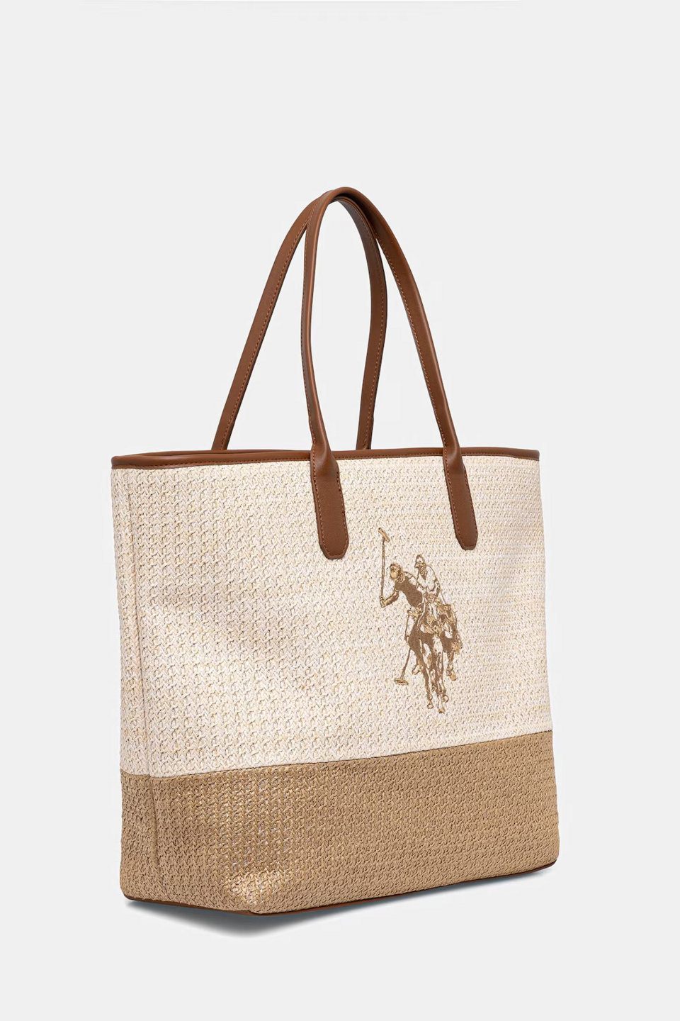 BORSA SHOPPER  INTRECCIATA RAFIA BEU2P8695WP U.S. POLO ASSN. LINEA POOL PARTY