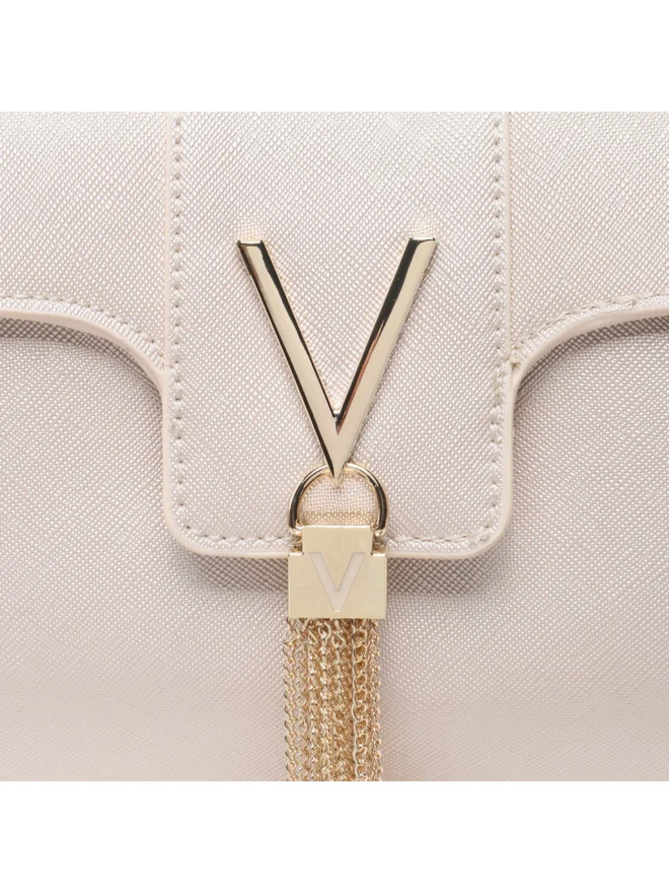 Borsa a Tracolla con patta  Saffiano VBS1IJ13 platino VALENTINO DIVINA