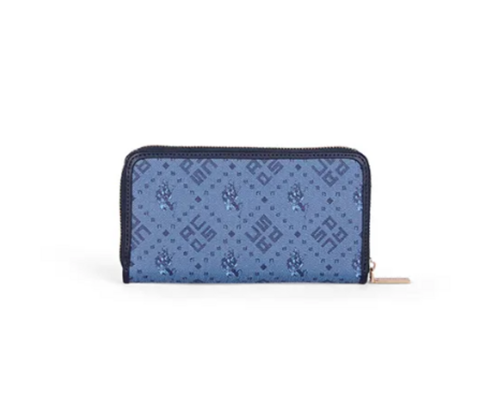PORTAFOGLIO DONNA CERNIERA BLU U.S. POLO ASSN. LINEA HAMPTON