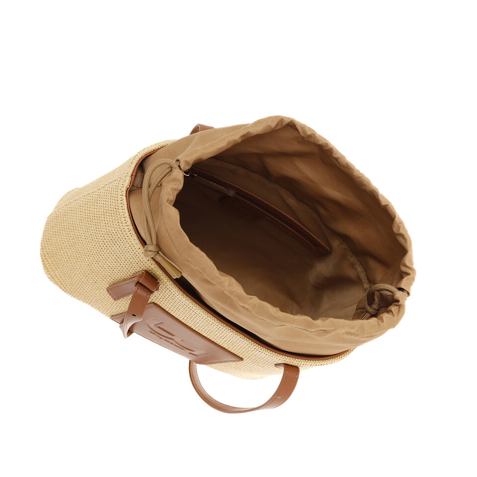BORSA SHOPPER  PAGLIA INTRECCIATA Caleidos LINEA TESSUTO ECOPELLE