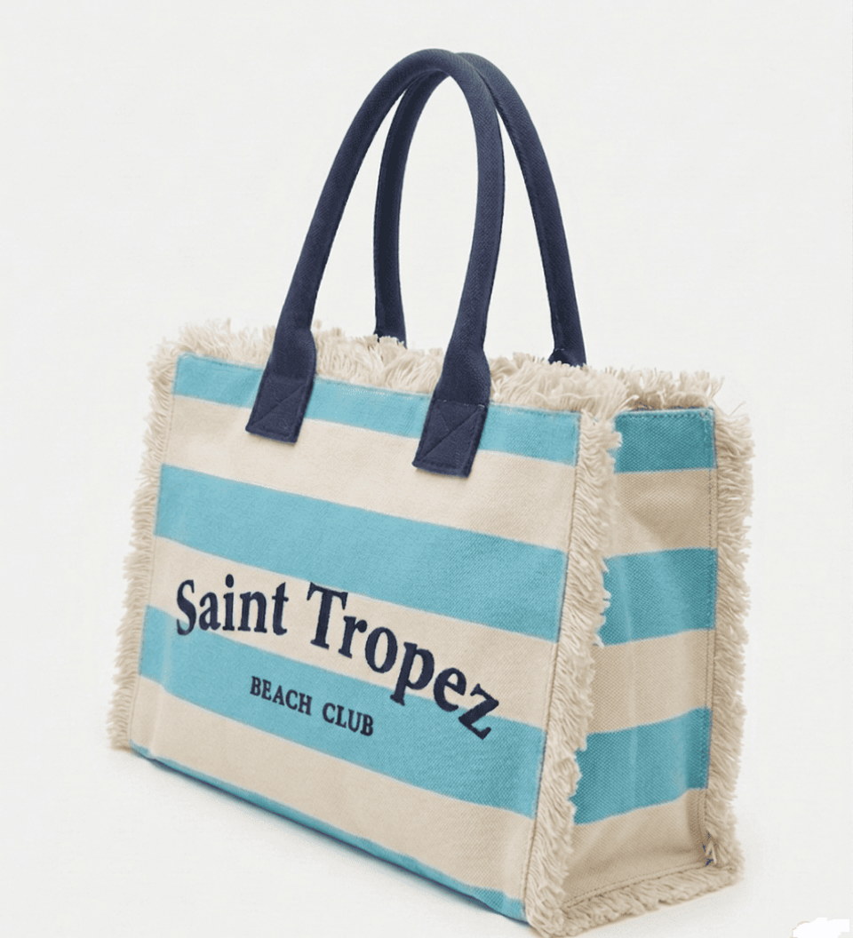 BORSA SHOPPER MARE  TESSUTO CANVAS SKY KUVE linea HORIZON STRIPE