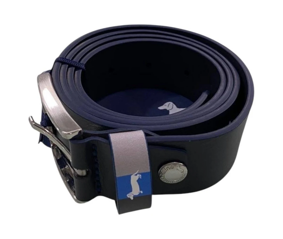 Cintura in pelle blu   cm 3.5 accorciabile Harmont & Blaine Linea Man  Belts