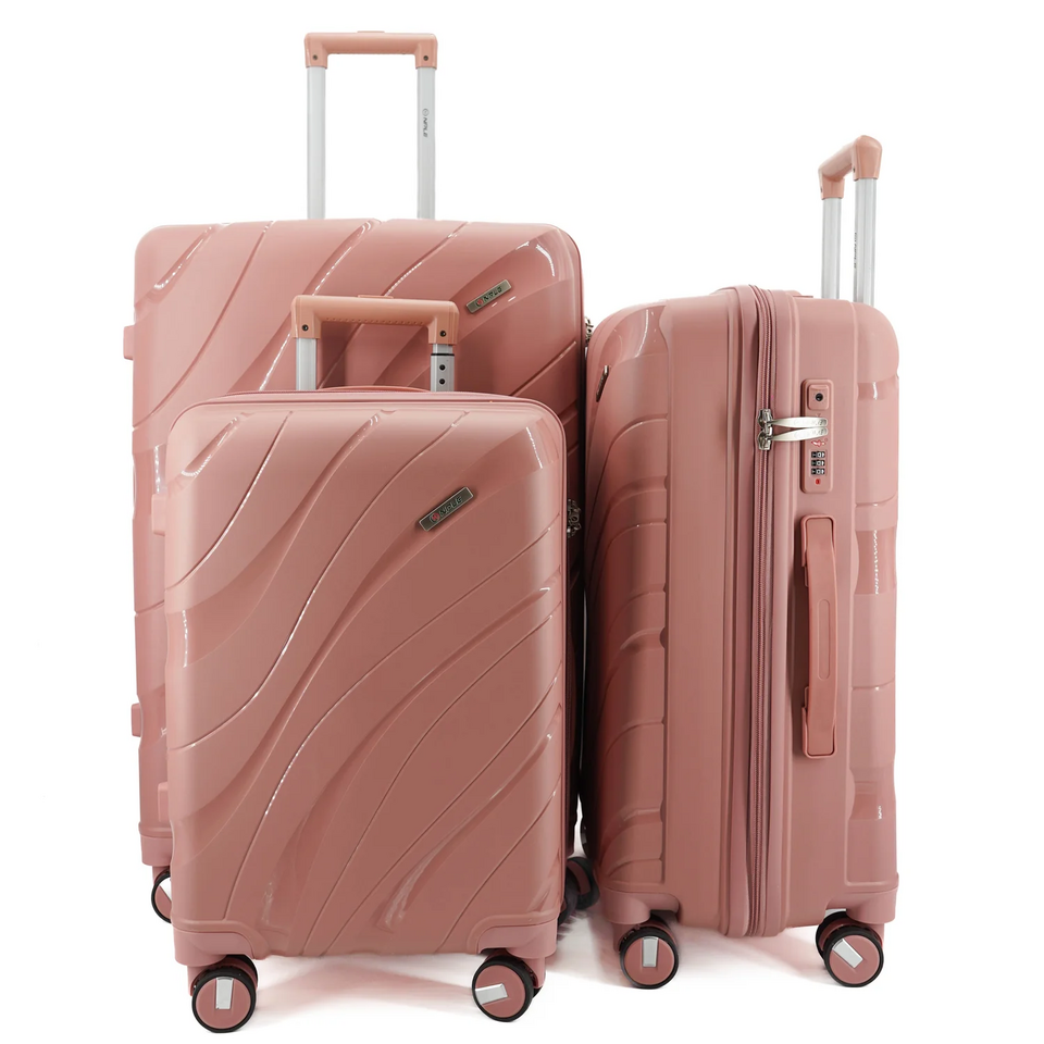 Set 3 trolley grande - medio - cabina-cabina espadibili  GOLDEN ROSE NPLE Linea  WAVE