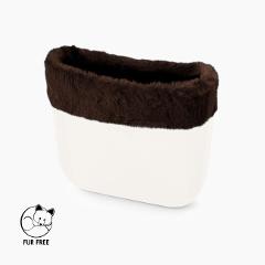 Bordo ecopelliccia mini  lapin rex cioccolato O Bag Dimensione 40cm largh., 16cm alt.