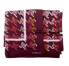 Foulard quadrato  stampa geometrica colore Vino ROCCOBAROCCO linea Elisabeth seta