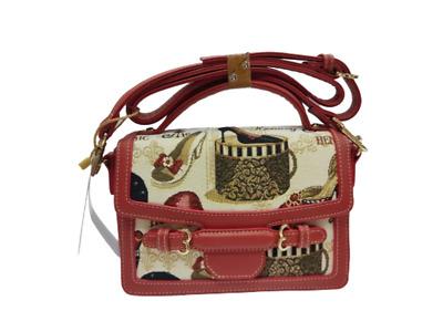 MANICO CON TRACOLLA IN TESSUTO STAMPATO H-376 Linea Purse HENNEY BEAR