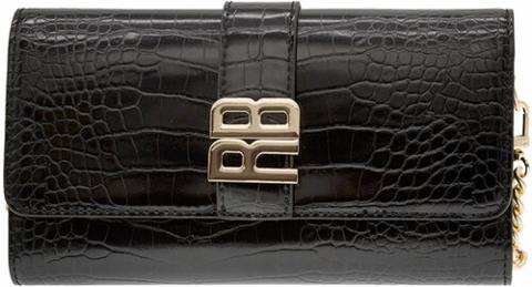 Borsa Clutch Nera con tracolla catena e pelle Linea Entre con portacellulare ROCCOBAROCCO