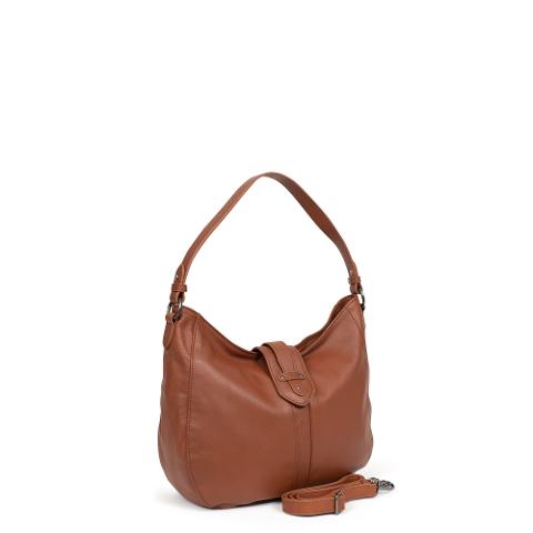 BORSA  A SACCA  IN PELLE DI VACCHETTA HEXAGONA LINEA ESMA