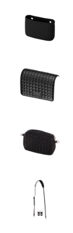 O pocket con pattina tessuto nylon trapuntato nero O pocket Linea Obag O Bag