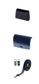 Borsa a tracolla con patta tessuto lana cotta blu O GLAM  Linea O bag O bag