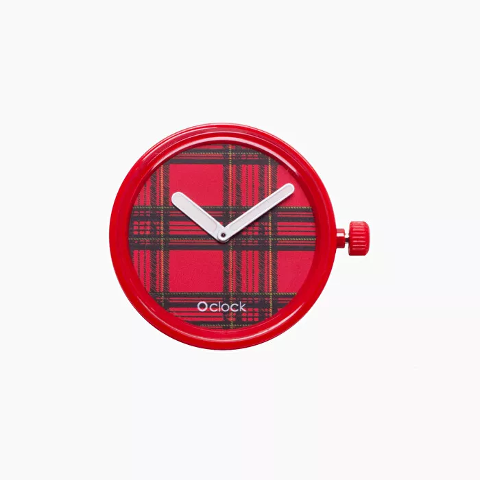 Meccanismo tartan rosso linea O clock Dimensione 32mm diametro O Bag