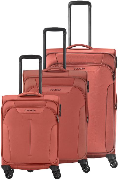 Set 3 trolley grande - medio - cabina 55/67/77 cm Corallo Linea Croatia expandibile TRAVELITE