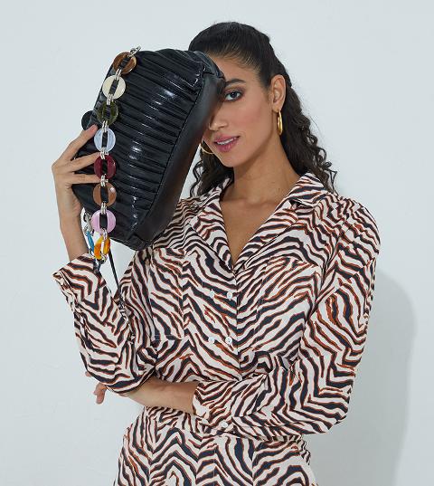 BORSA POCHETTE  NAPPA PLISSETTATA Linea Flora BH-2873 BEVERLY HILLS POLO CLUB