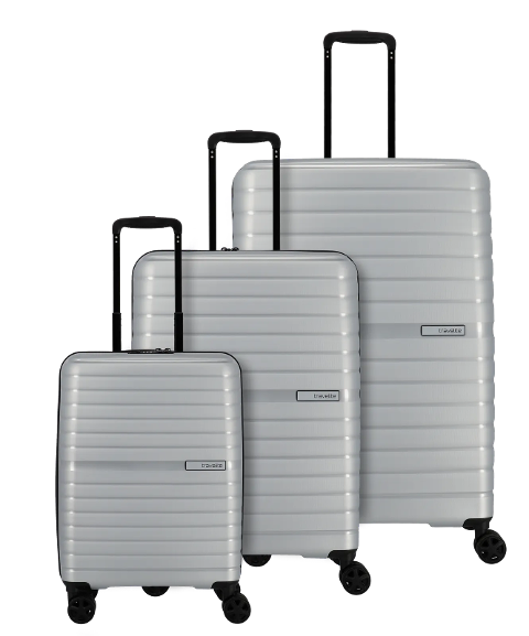 Set 3 trolley grande - medio - cabina silver TRAVELITE Linea Trient