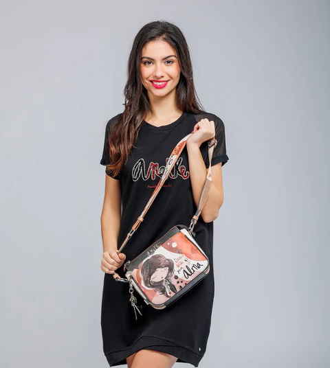 BORSA A TRACOLLA  3 ZIP ANEKKE Linea Alma