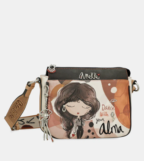 BORSA A TRACOLLA  3 ZIP ANEKKE Linea Alma