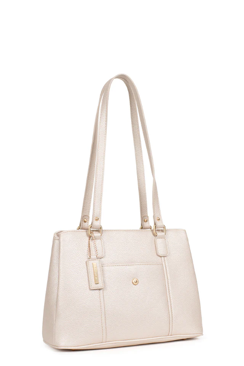 BORSA A SPALLA CON 2 MANICI COLORE ORO HEXAGONA LINEA  ABI