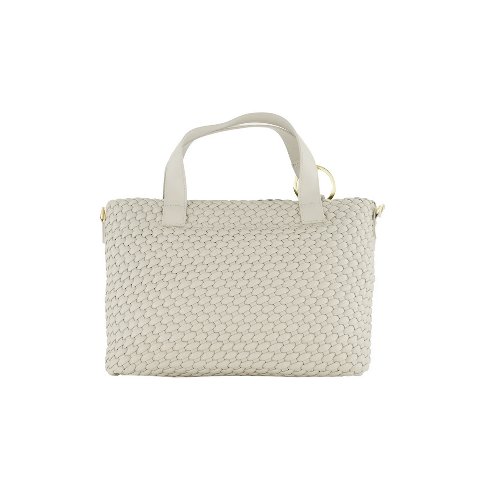 BORSA A MANO CON TRACOLLA  INTRECCIATA ECRU VALENTINO SHANTEL