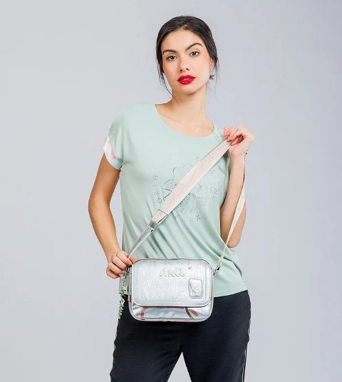 BORSA A TRACOLLA  2 SCOMPARTI CON PATTA OVALE ANEKKE Linea Alma