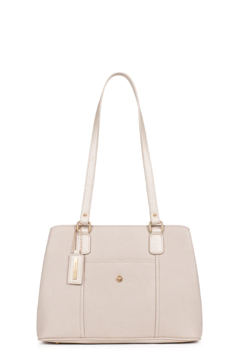 BORSA A SPALLA CON 2 MANICI COLORE GRIGIO ORO HEXAGONA LINEA  ABI