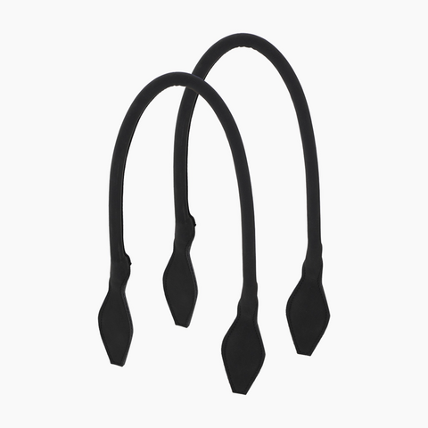 Manico lungo a rombo effetto suede nero O Bag o bag