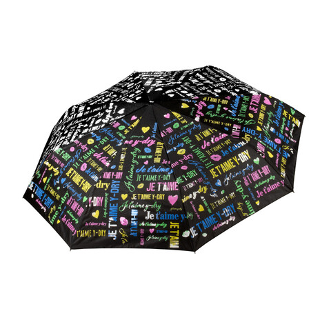 Ombrello Donna Mini Apri e chiudi che diventa multicolor al contatto con l acqua Y-dry JE T 'AIME