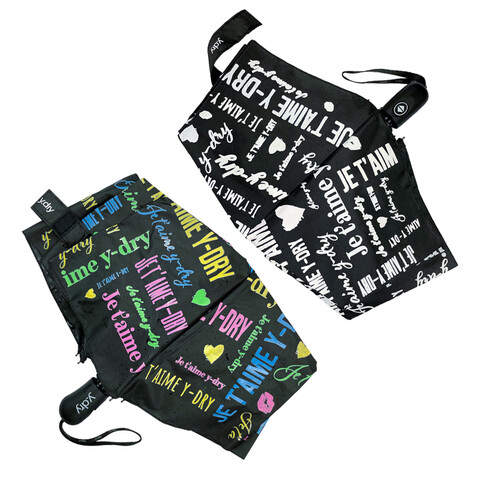 Ombrello Donna Mini Apri e chiudi che diventa multicolor al contatto con l acqua Y-dry JE T 'AIME