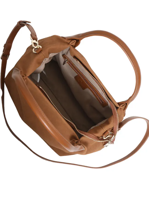 BORSA  A MANO CON TRACOLLA SMALL CUOIO By Byblos LINEA  DAISY SUEDE