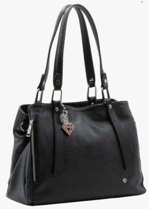 BORSA SHOPPER  CON TRACOLLA NERO Caleidos linea pelle