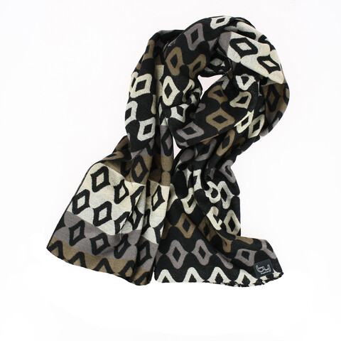 SCIARPA DONNA 65 X 180 CM BLACK-BEIGE By Byblos MOTIVO ROMBOIDE