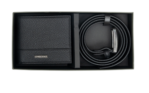 Parure portafoglio e cintura Nero lumberjack THIAGO