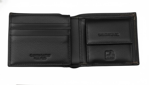 PORTAFOGLIO PELLE  UOMO SMALL  NERO CON RIBALTINA lumberjack LINEA PICASSO