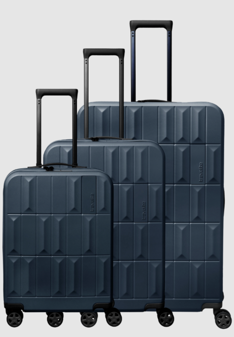 Set 3 trolley grande - medio - cabina Espandibile BLU TRAVELITE Linea Pannello