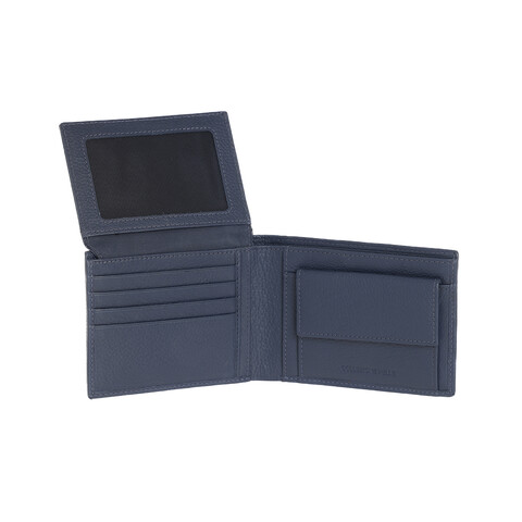 PORTAFOGLIO PELLE  UOMO BLU CON RIBALTINA By Byblos LINEA HYROBE