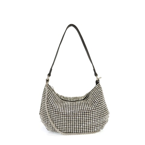 BORSA  A TRACOLLA   ARGENTO STRASS DUDLIN