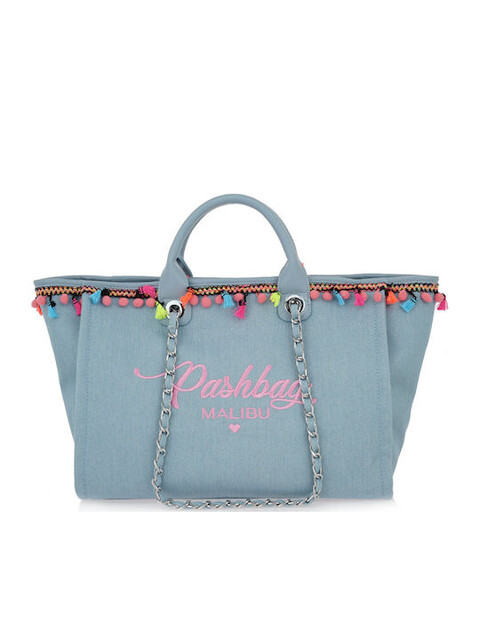BORSA SHOPPER TESSUTO CANVAS  JEANS PASHBAG LINEA BEACH