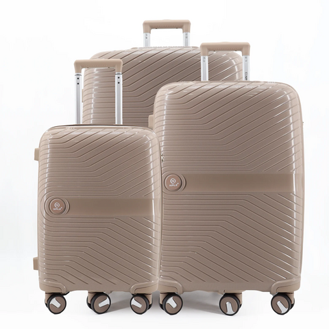 Set 3 trolley grande - medio - cabina-cabina espadibile Khaki NPLE Linea SOLID