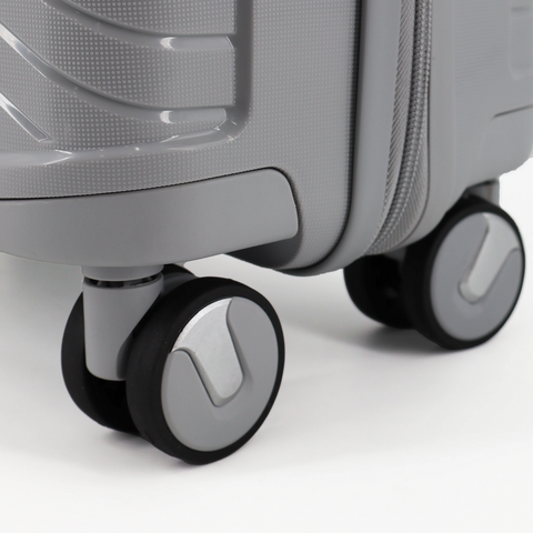 Set 3 trolley grande - medio - cabina-cabina espadibile grigio chiaro NPLE Linea SOLID