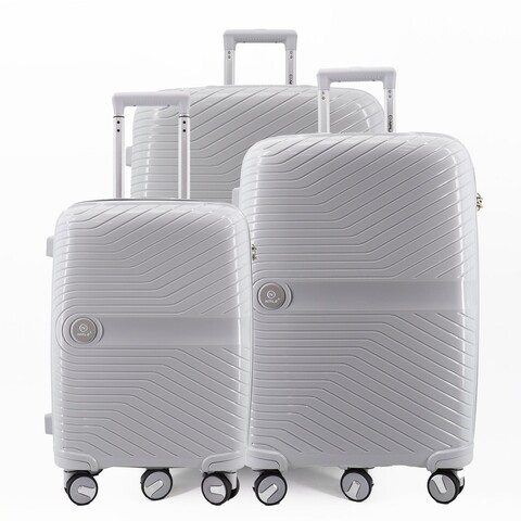 Set 3 trolley grande - medio - cabina-cabina espadibile grigio chiaro NPLE Linea SOLID