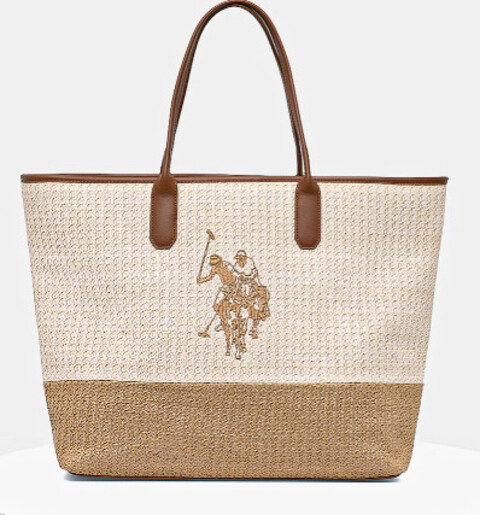 BORSA SHOPPER  INTRECCIATA RAFIA BEU2P8695WP U.S. POLO ASSN. LINEA POOL PARTY