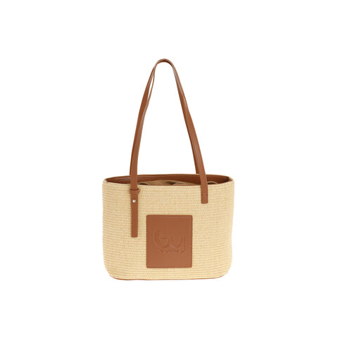 BORSA SHOPPER  PAGLIA INTRECCIATA BYBS86B01 By Byblos LINEA TESSUTO ECOPELLE