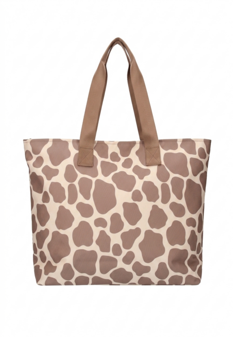 BORSA SHOPPER MARE  TESSUTO GOMMATO BROWN KUVE linea ATLANTIS