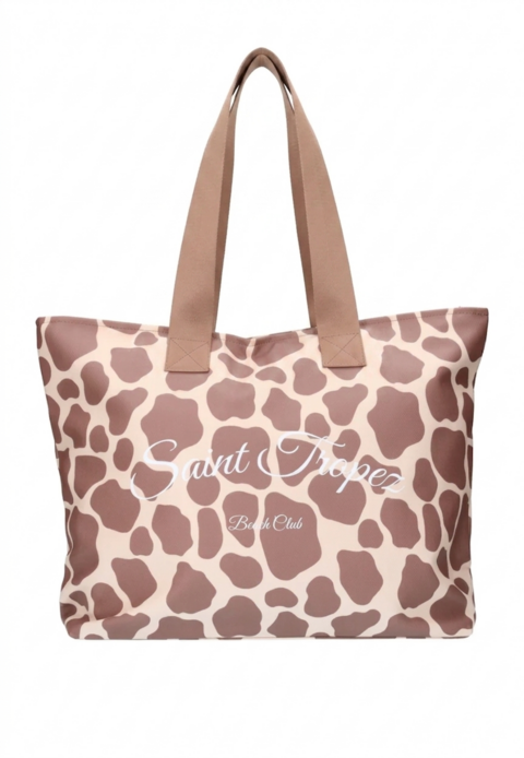 BORSA SHOPPER MARE  TESSUTO GOMMATO BROWN KUVE linea ATLANTIS