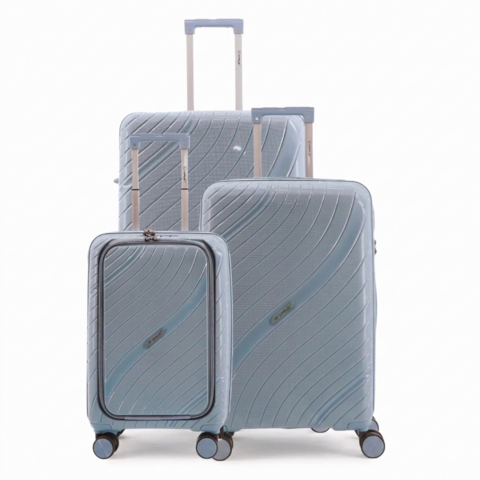Set 3 trolley grande - medio - cabina- p/c  Azzurro NPLE Linea travel guard pro