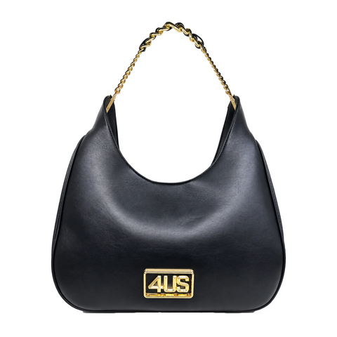 Borsa a tracolla Hobo nero 4US CESARE  PACIOTTI LINEA TESS