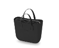 Borsa O bag colore Nero con manico corto e sacca effetto Bottalato O Bag Linea Obag mini